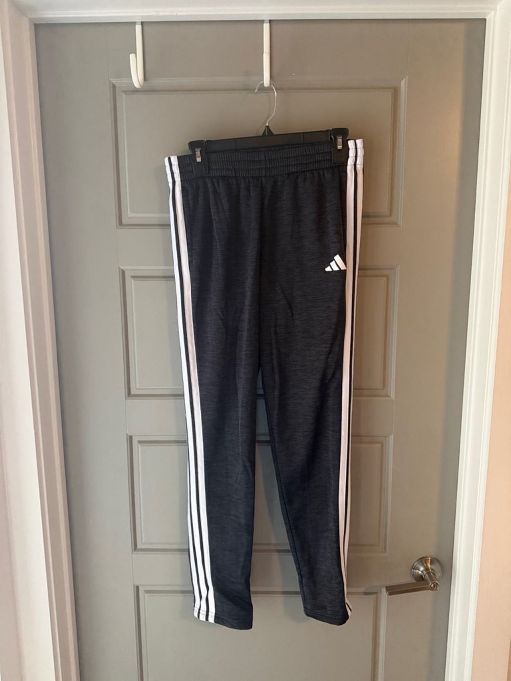 adidas Gray Joggers with White Side Stripes - Kids